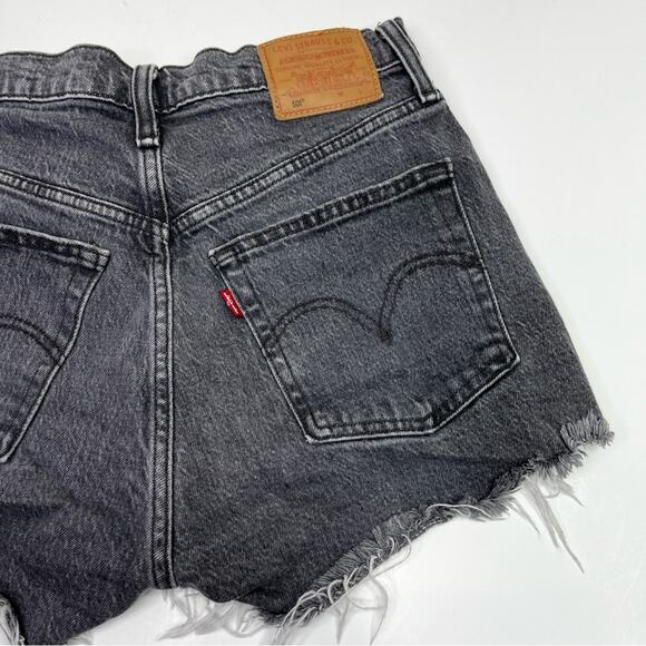 Levi's 501 High Rise Button Fly jean shorts gray - 25 - Picture 7 of 10